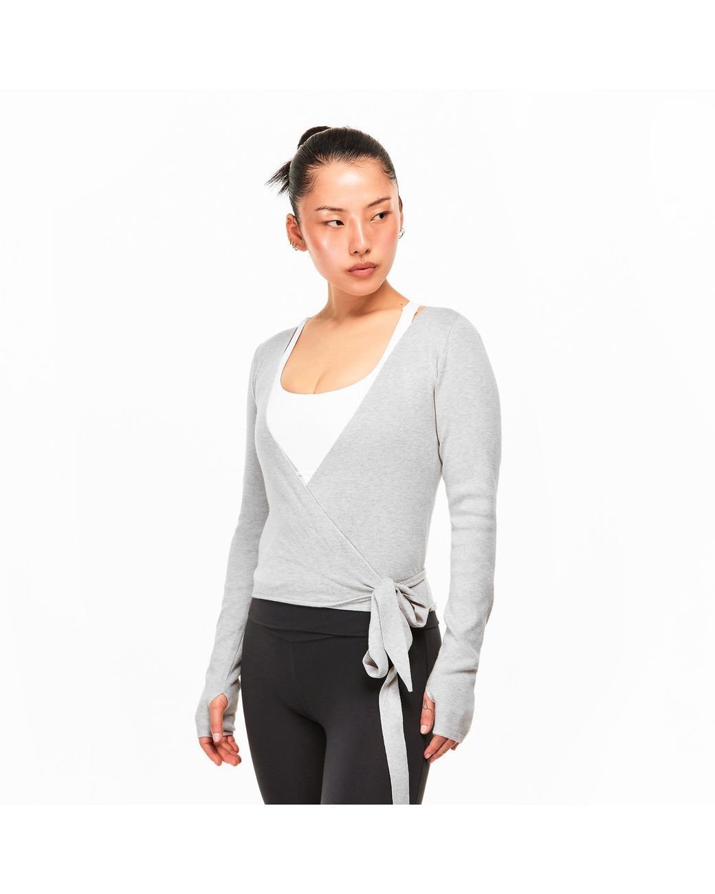 The Couture Club Gray Wrap Top