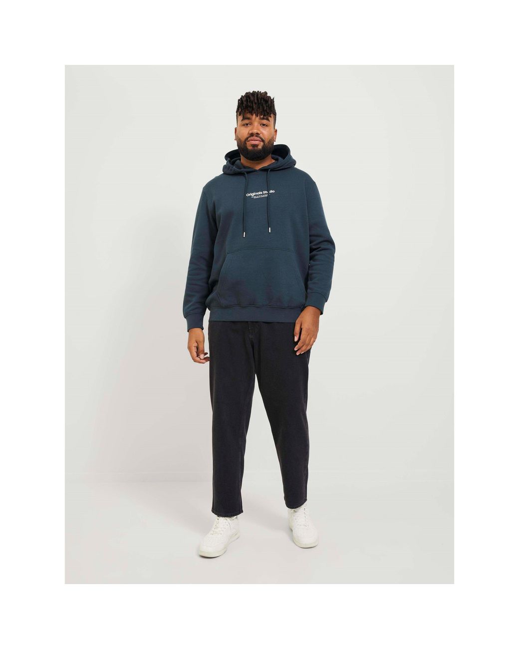 Jack & Jones Blue Chris Plus Size Wide Leg Jeans for men