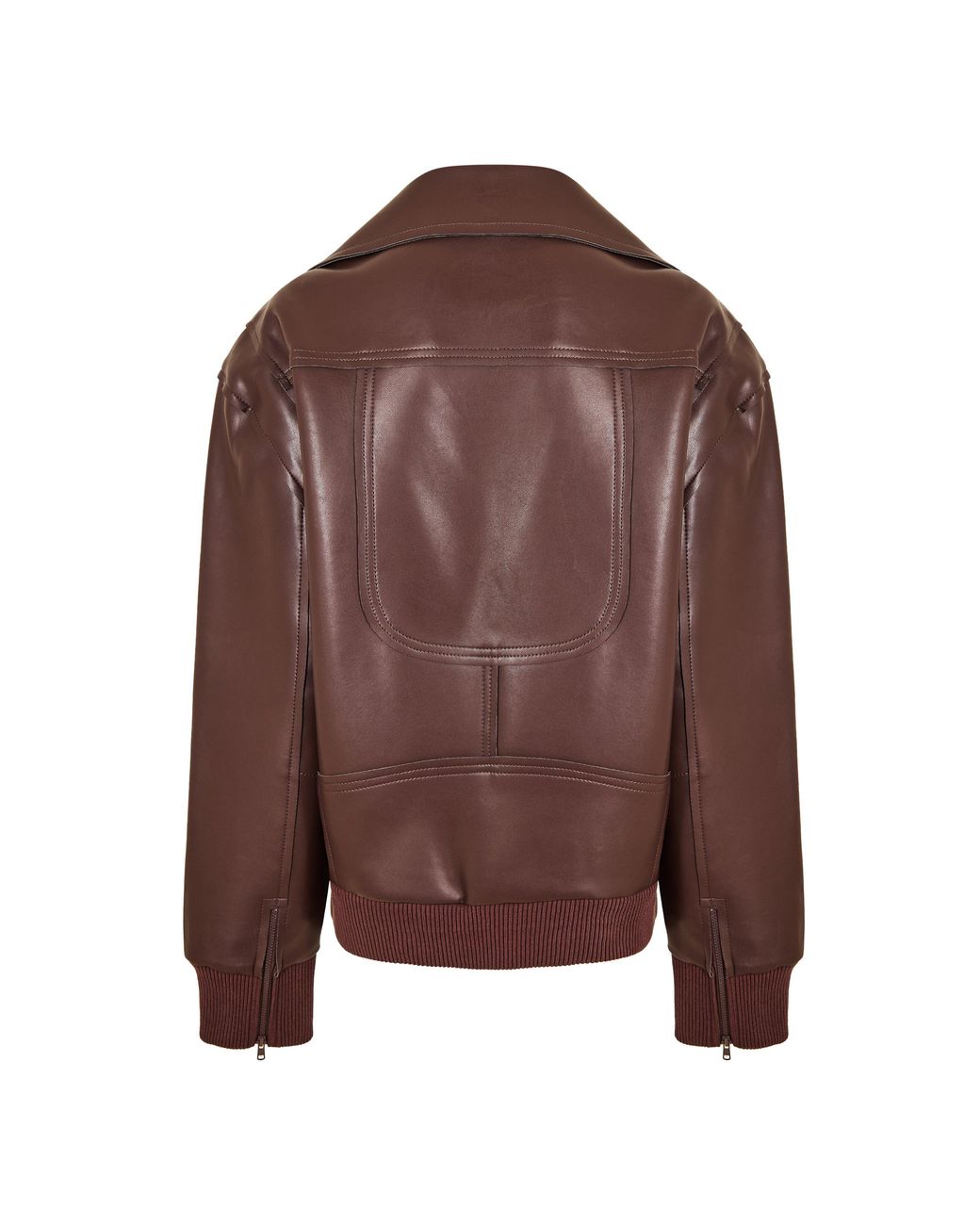 Norma Kamali Brown Moto Bomber Jacket