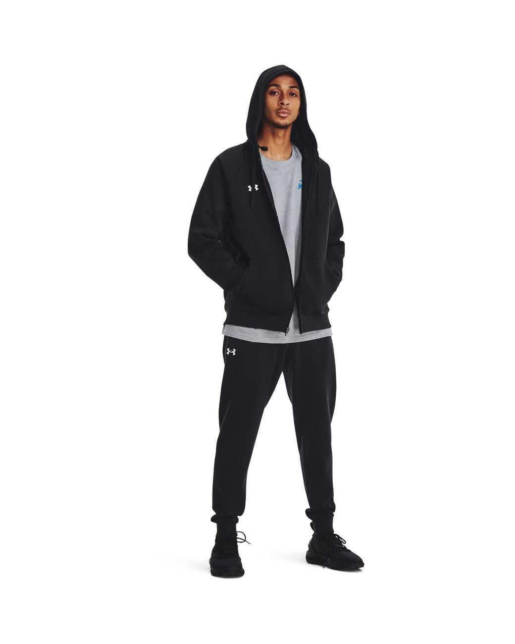 Under Armour Blue Rival Fleece Full-Zip Hoodie for men