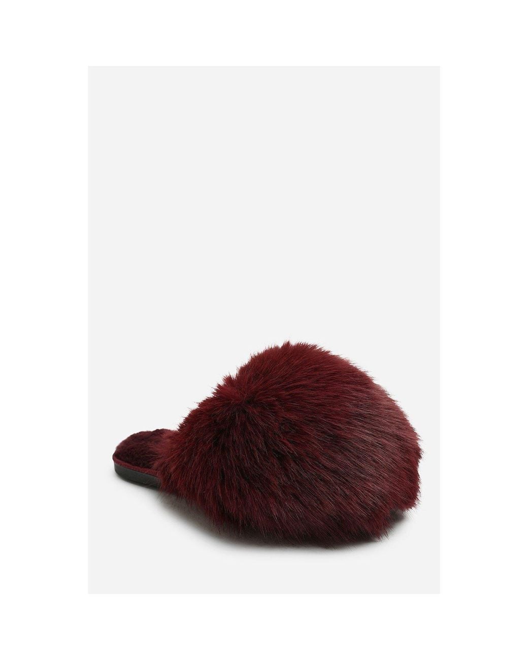 Where's That From Red Where's Ultimate Fluffy Faux Fur Mule Slippers