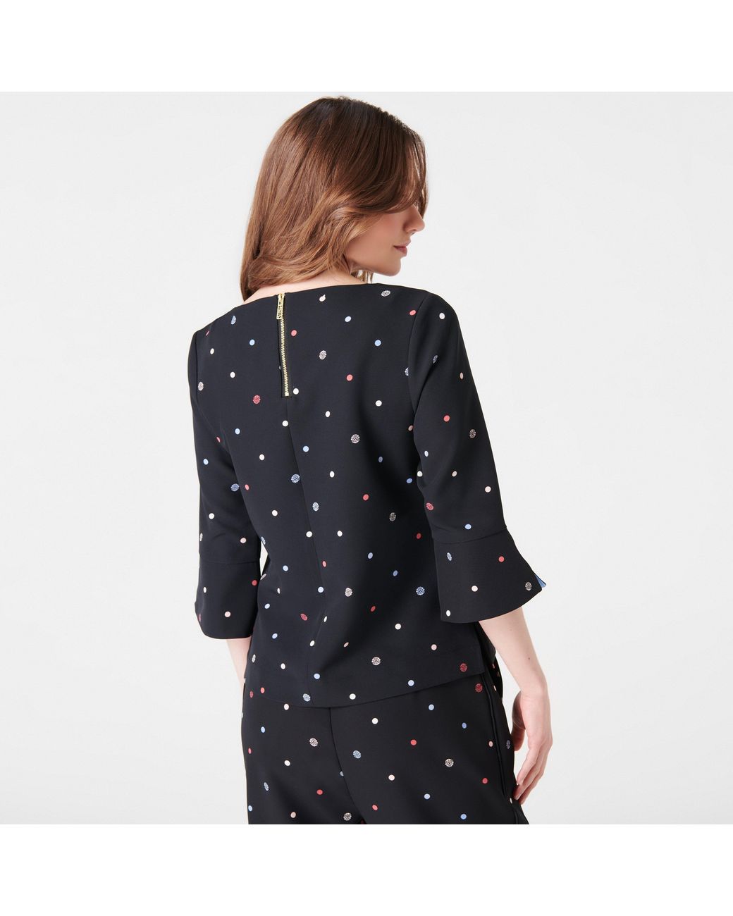Biba Black Contour Cuff Shell Blouse