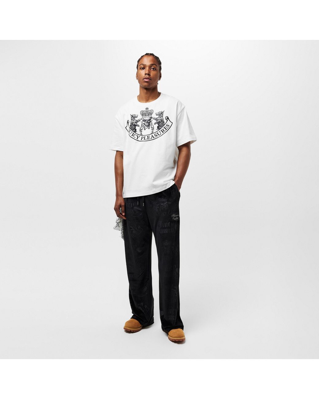 Pleasures White X Juicy Couture Crest T-Shirt for men