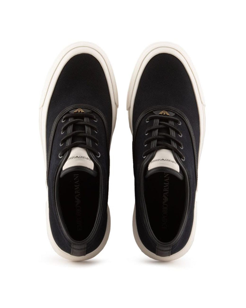 Emporio Armani Black Low-Top Trainers for men