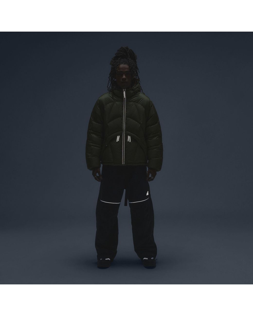 Adidas Green Eqt Full-Zip Hooded Short Puffer Jacket for men