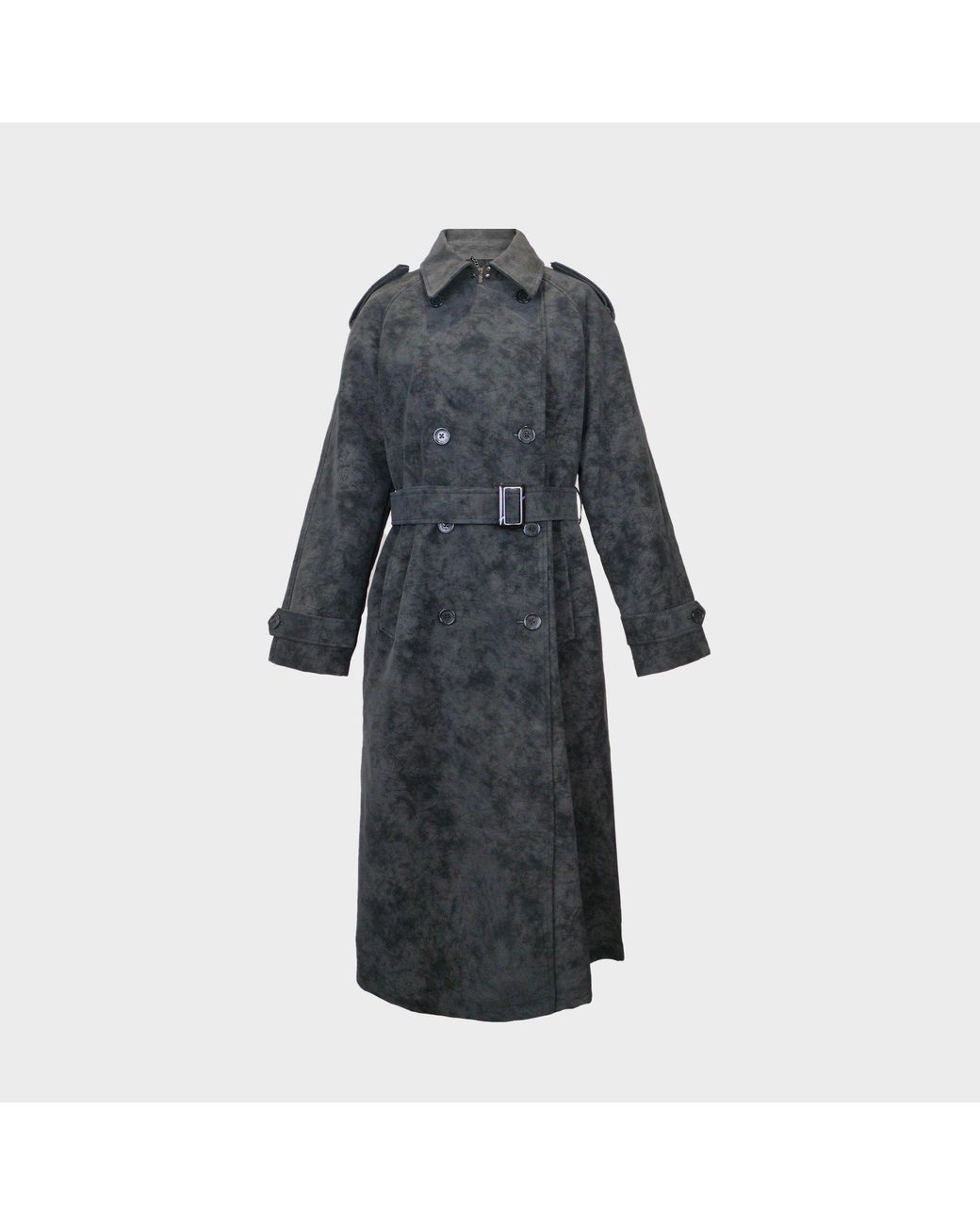 Biba Black Suede Long Sleeve Calf Length Faux Leather Jacket