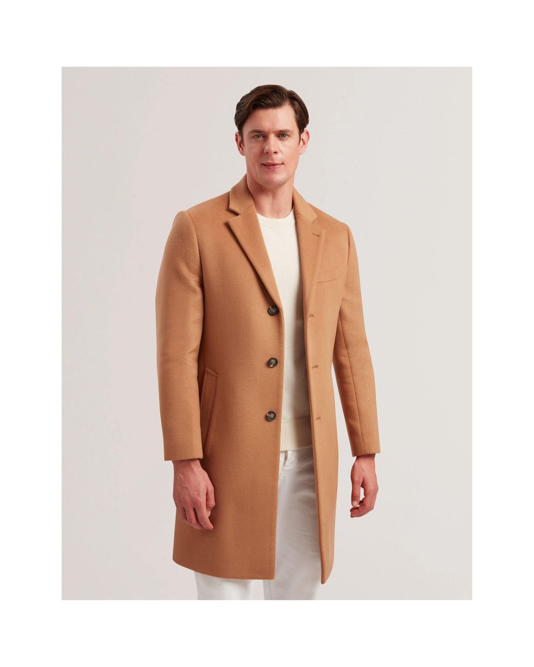 Ted Baker Brown City Overcoat for men