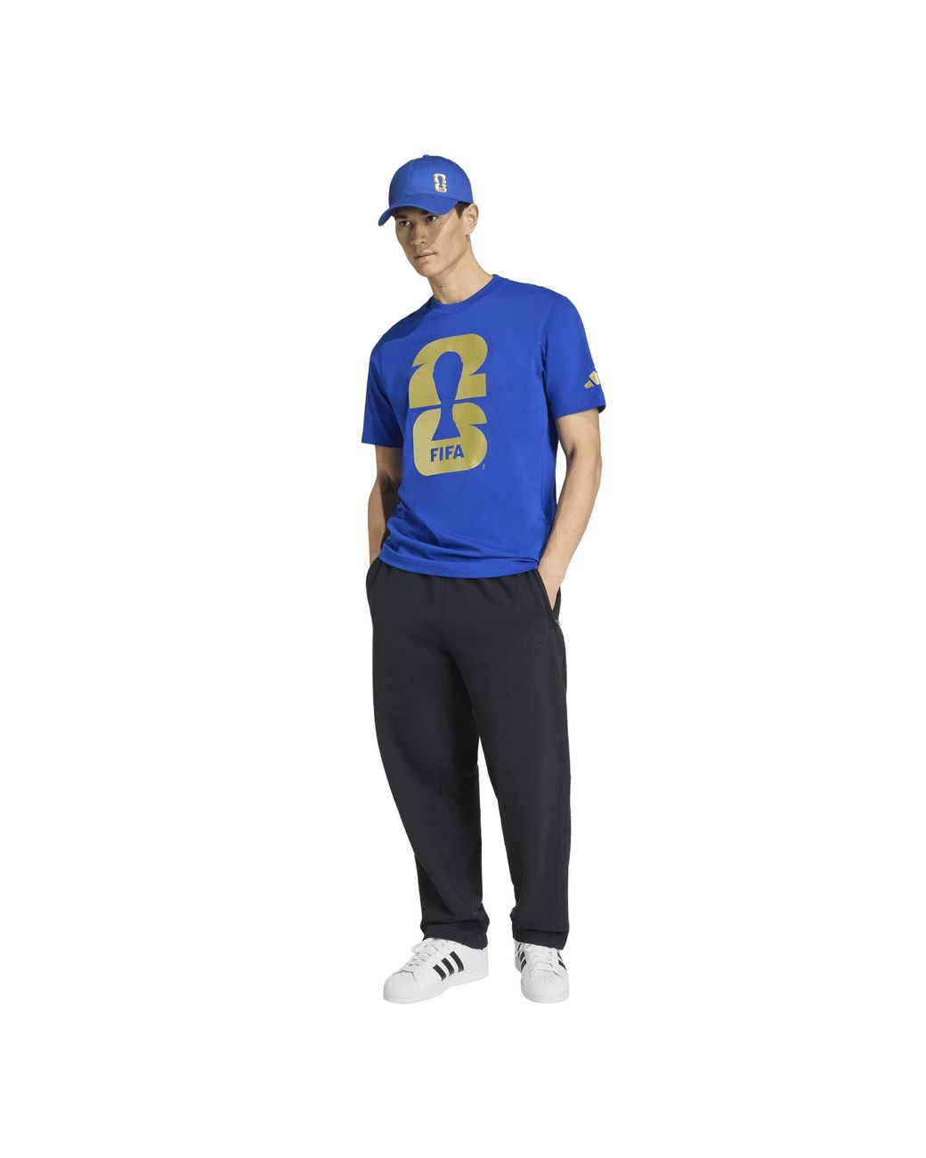 Adidas Blue World Cup 2026 Graphic Short-Sleeve Crew-Neck T-Shirt for men
