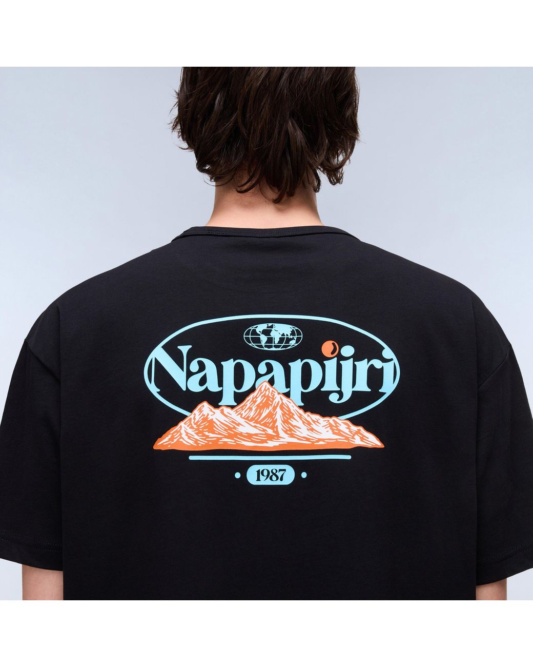 Napapijri Black Graphic T-Shirt for men