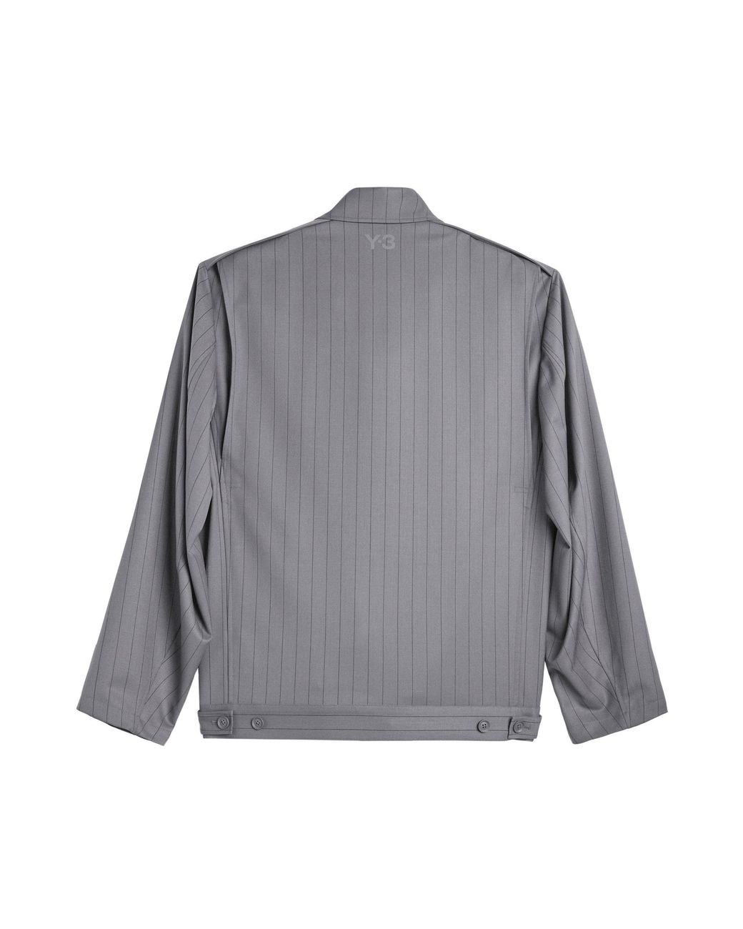 Y-3 Gray Full Zip Stripe Harrington Jacket for men