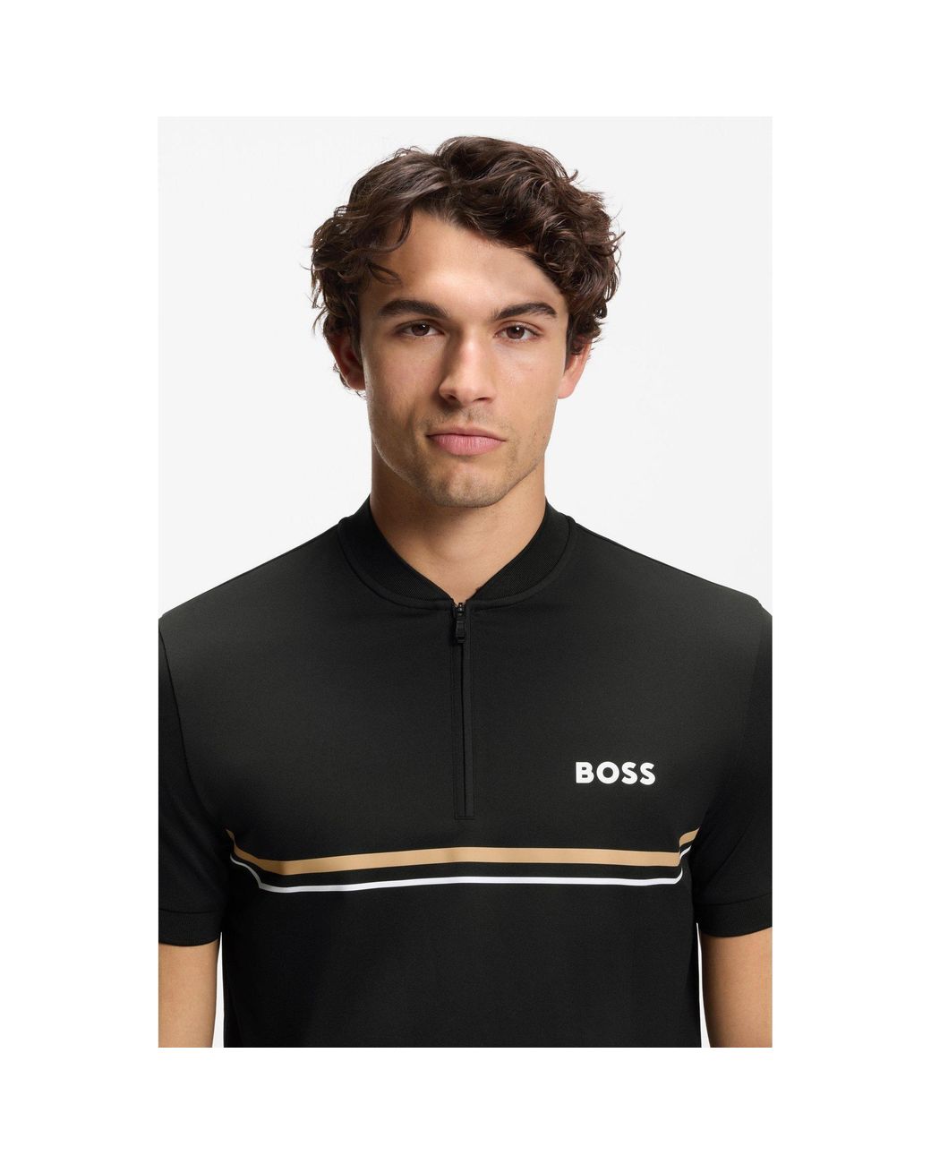 Boss Black Spin Bodymapp Short-Sleeve Slim-Fit Polo Shirt for men