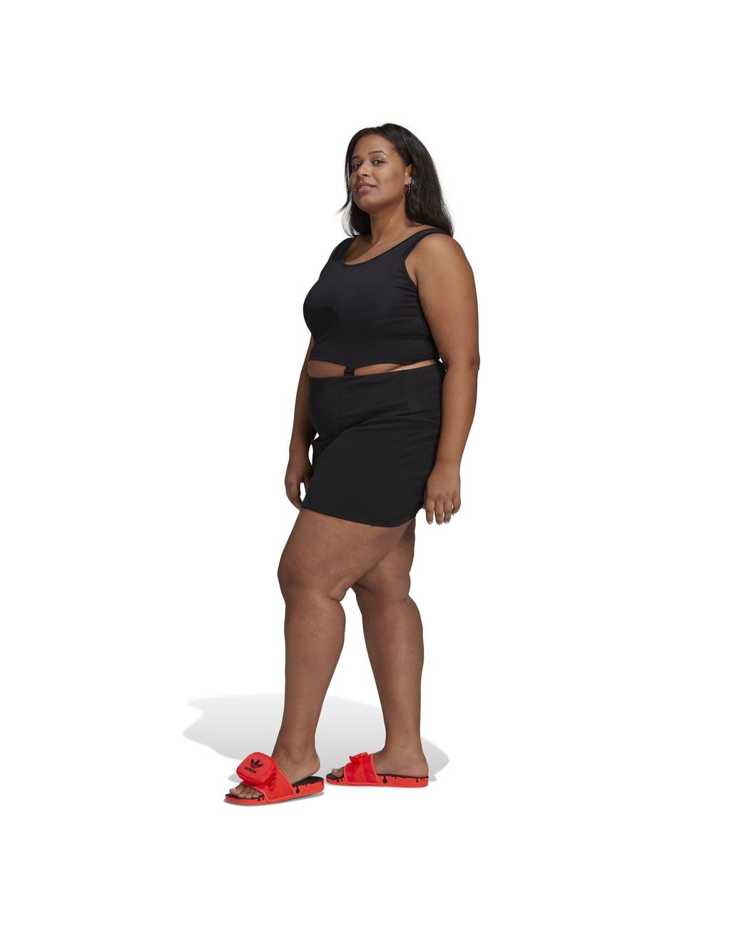 Adidas Originals Black Rib Cut Out Dress