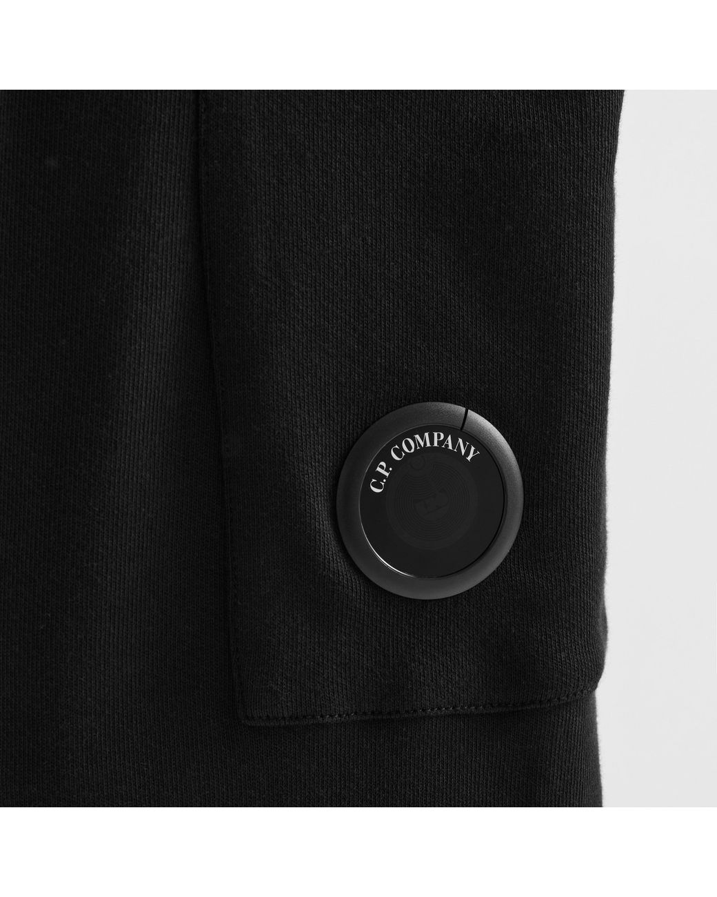 C P Company Black Open-Hem Cotton Joggers for men