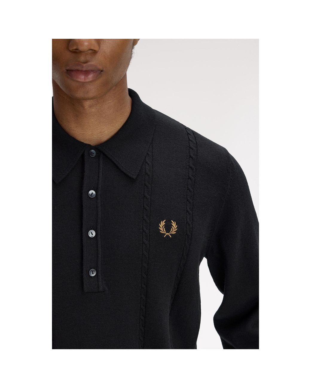 Fred Perry Blue Long Sleeve Polo Shirt for men