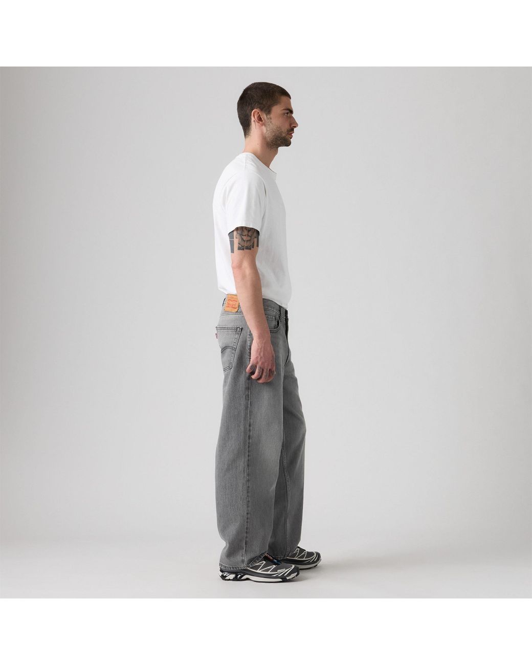 Levi's Gray Baggy Wide Leg Jeans for men