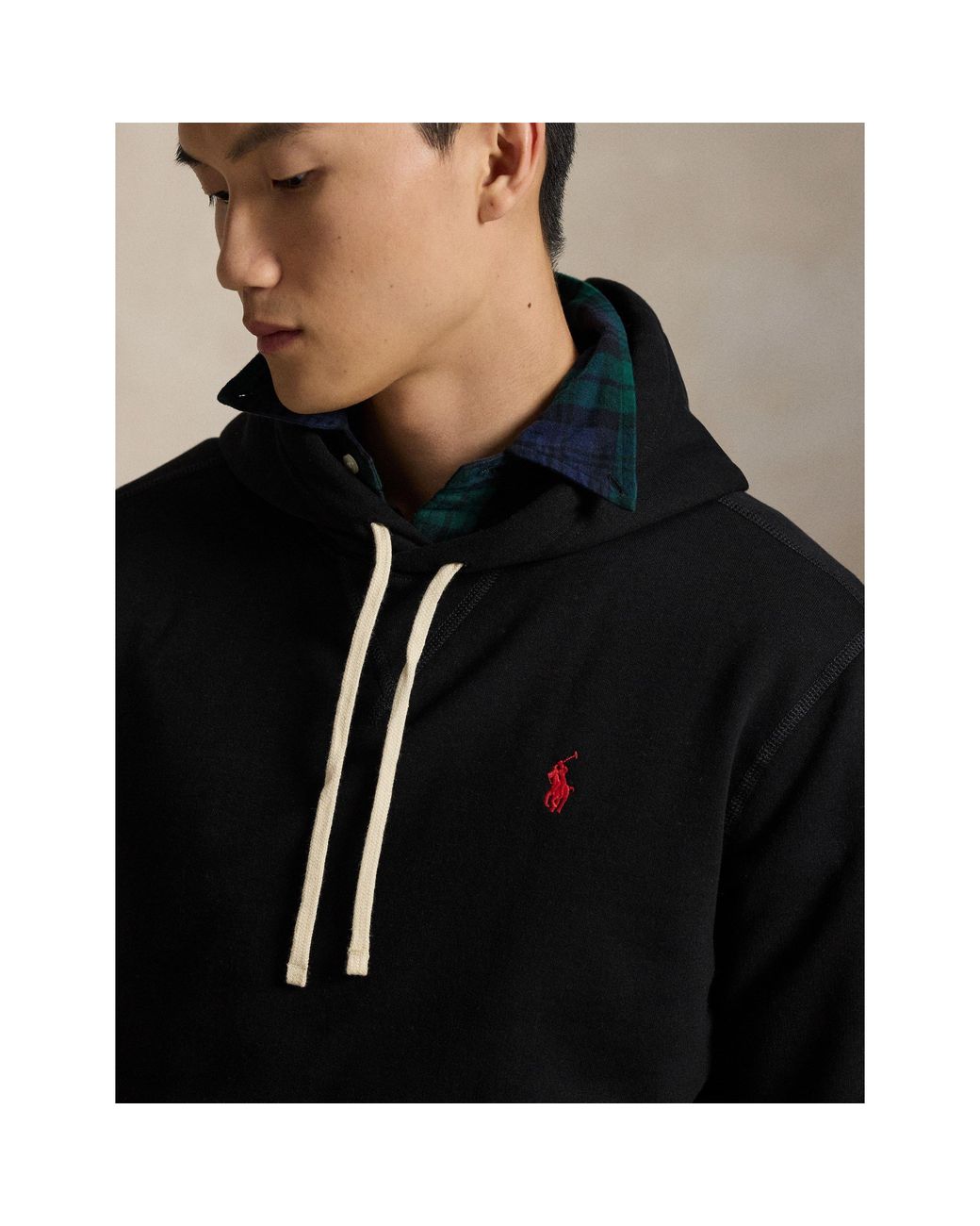 Polo Ralph Lauren Black Fleece Pull On Hoodie for men