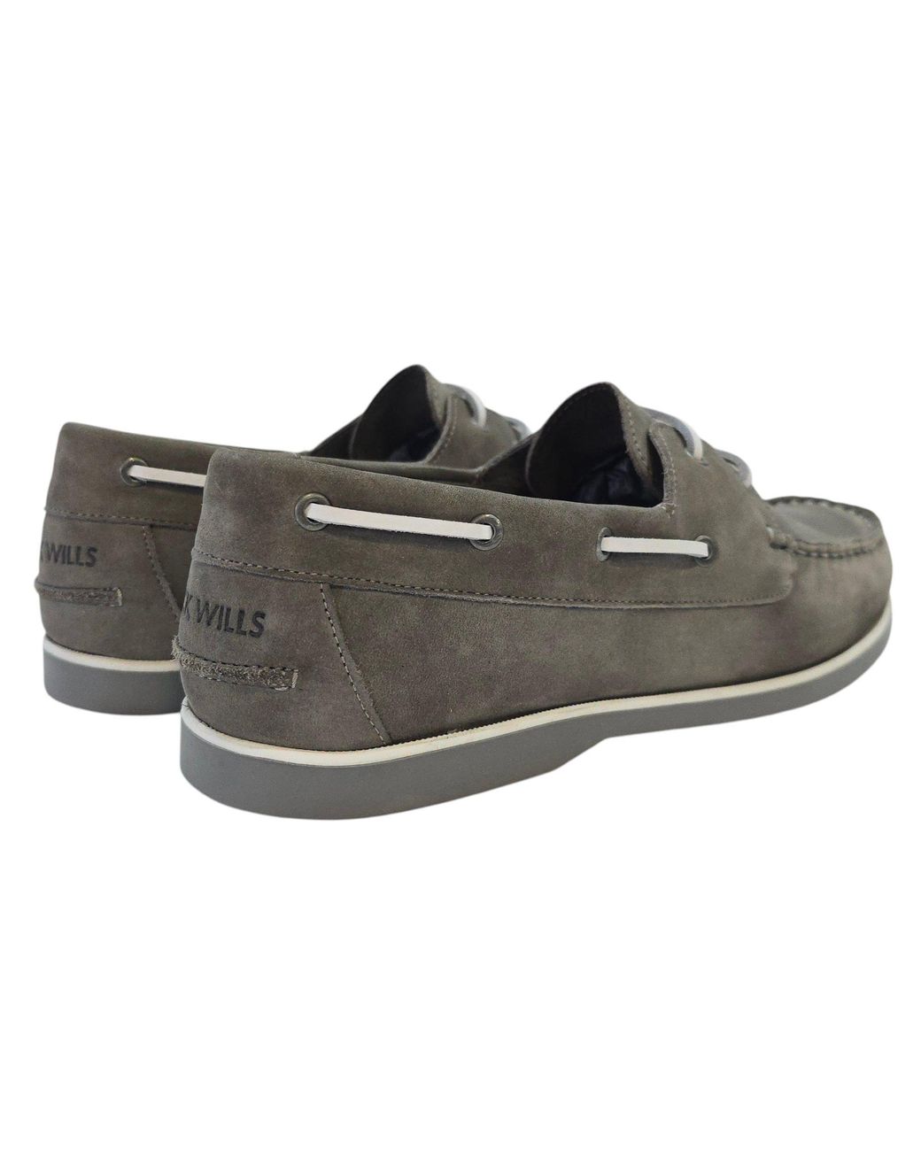 Jack Wills Gray Leather Boat Shoes for men
