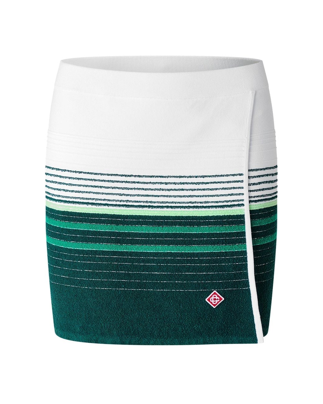 Casablanca Green Boucle Striped High-Waisted Mini Skirt