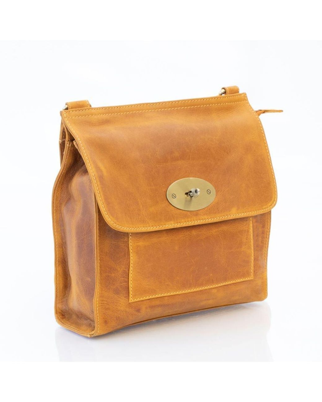 PRIMEHIDE Leather Orange Columbia Leather Crossbody Bag