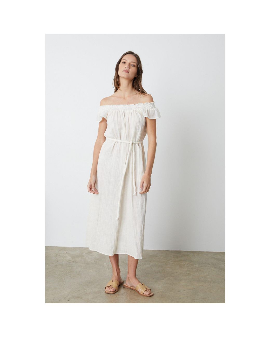 Velvet By Graham & Spencer White Gauze Shift Dress