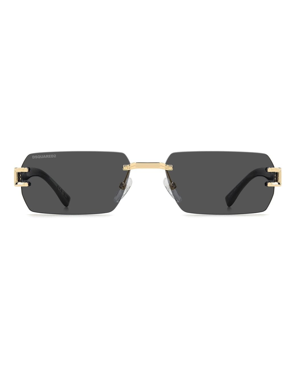DSquared² Black Rimless Sun Rectangle Sunglasses for men