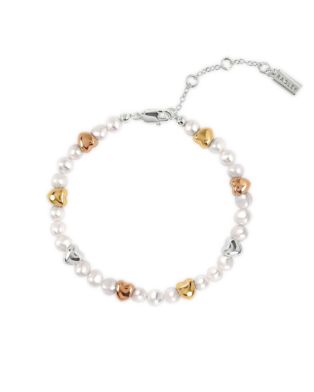 Radley Metallic Triple Plate Pearl Heart Bracelet