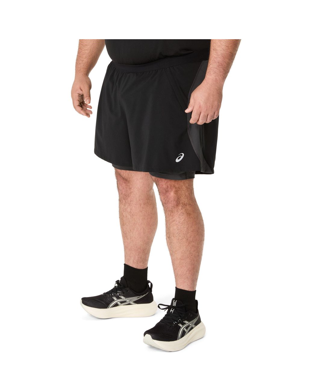 Asics Black Road 2N1 5In Short Running for men
