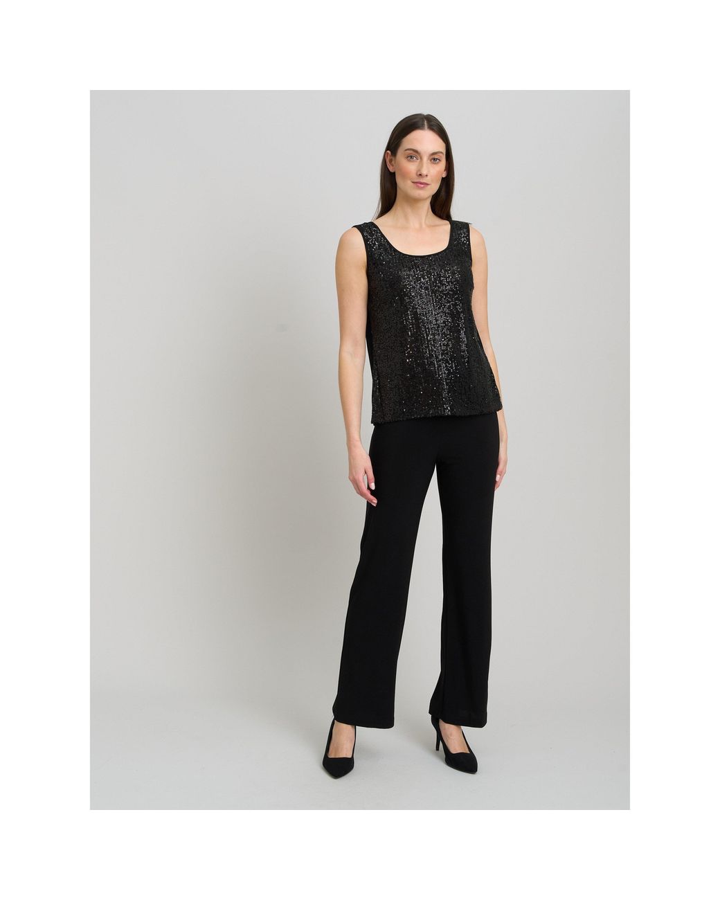 Gina Bacconi Black Jette Sequin Three Piece Trouser Suit