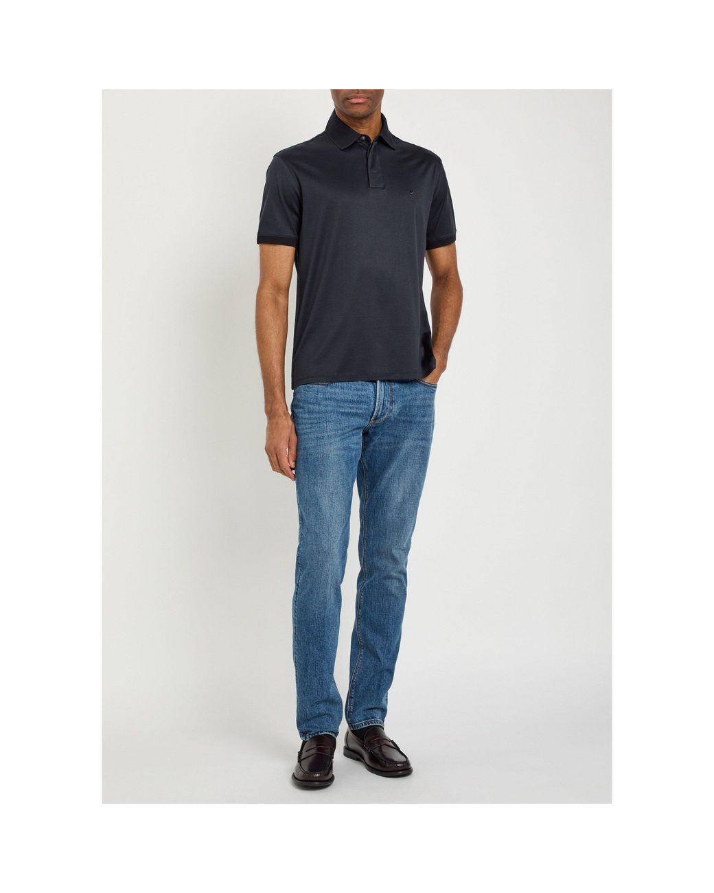 Emporio Armani Blue J06 Cotton Low-Rise Slim-Fit Jeans for men