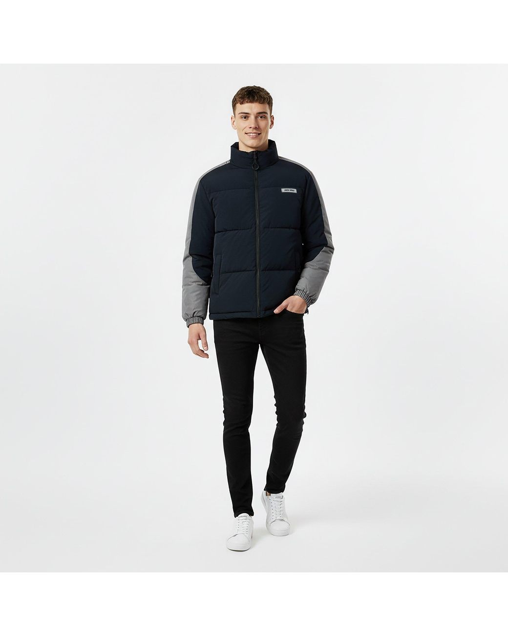 Jack Wills Blue Long Sleeve Short Puffer Jacket for men