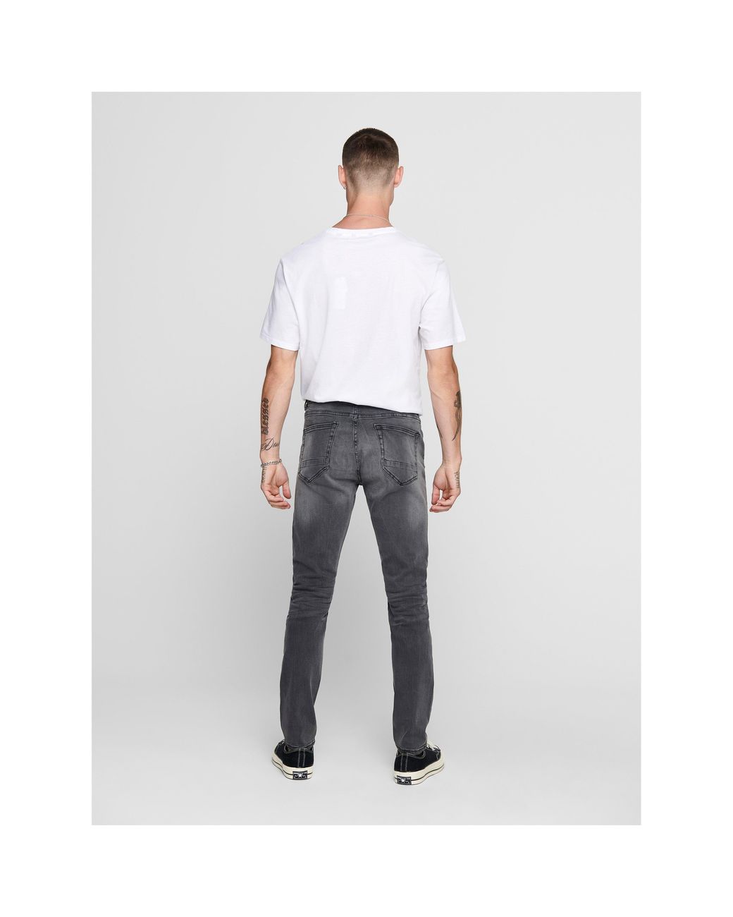 Only & Sons Gray Skinny Jeans for men
