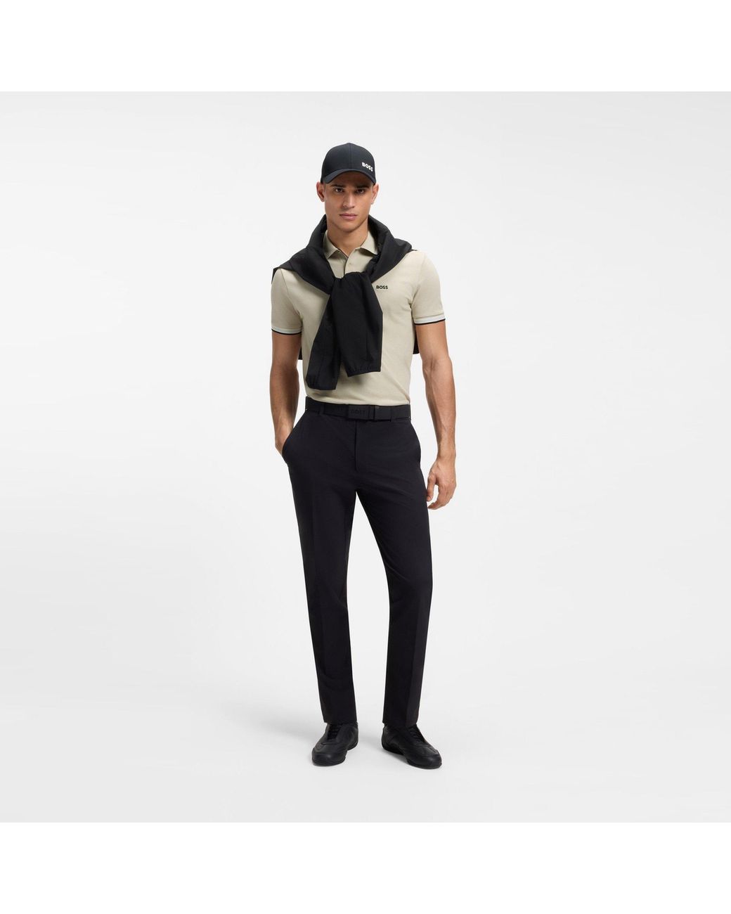 Boss Natural Paddy Polo Shirt With Contrast Tipping for men