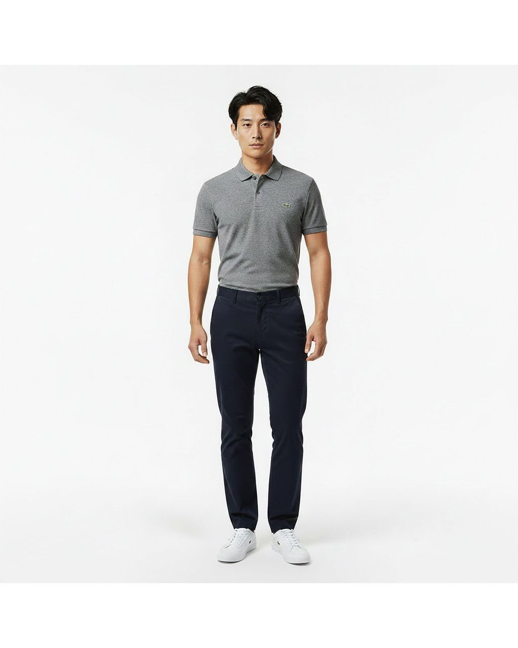 Lacoste Blue Cotton Slim Chinos for men