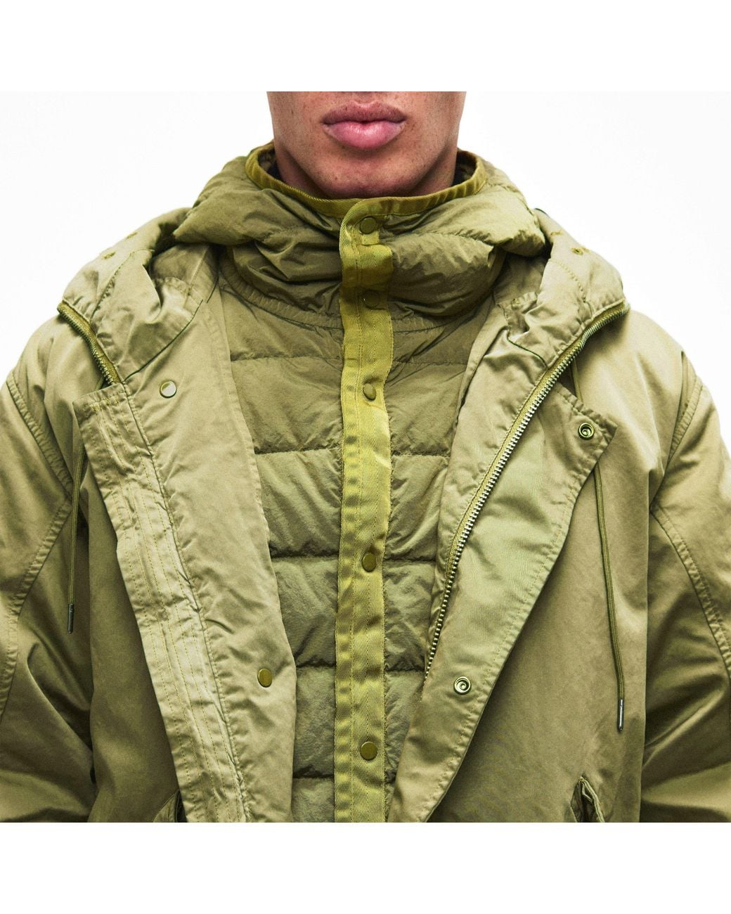 C P Company Green Explorer Hooded Long Sleeve Parka for men