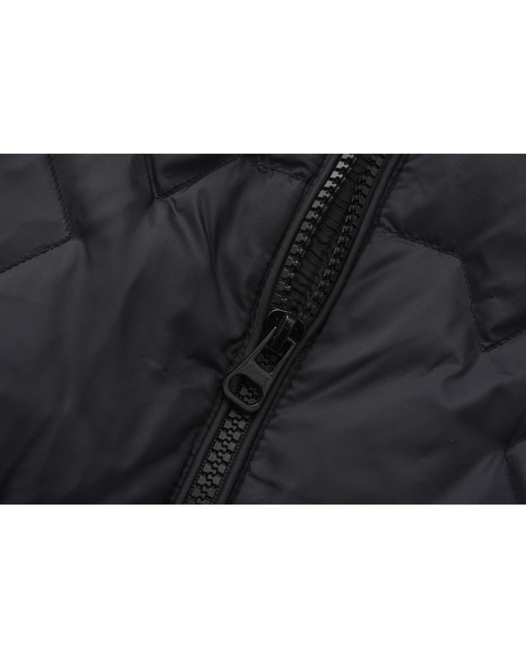 Firetrap Black Short Duck Down Funnel Neck Long Sleeve Down Jacket