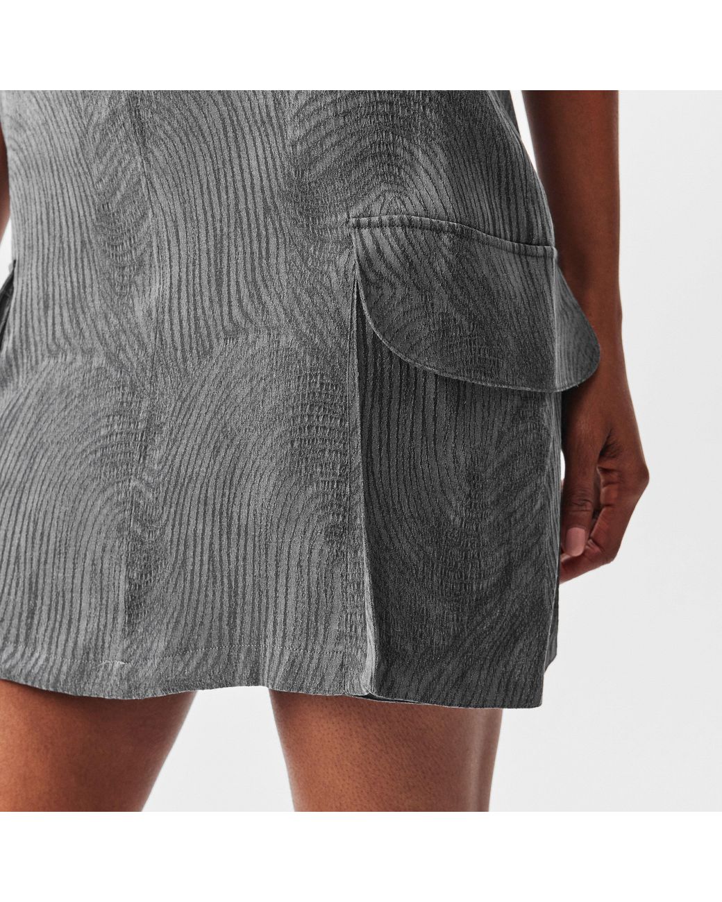 Represent Black Swirl Lyocell Functional Pockets T-Shirt Dress
