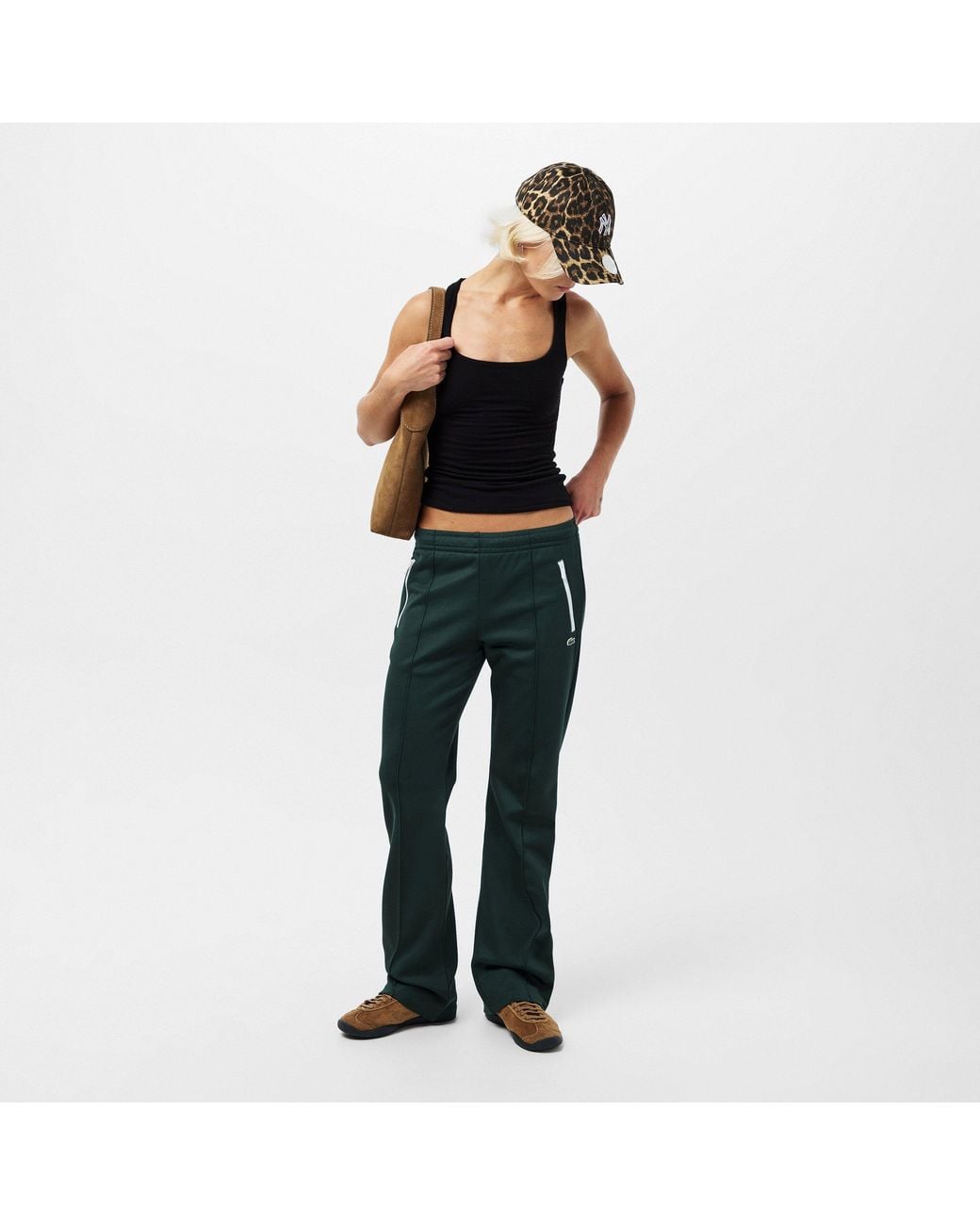 Lacoste Green Open Cuff Woven Tapered Joggers