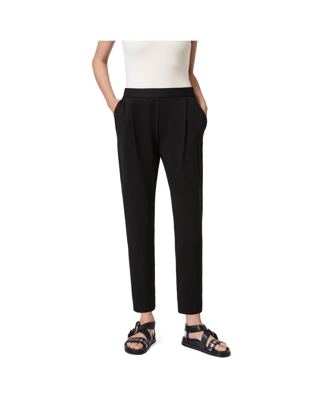 AllSaints Black Aleida Jersey Trousers