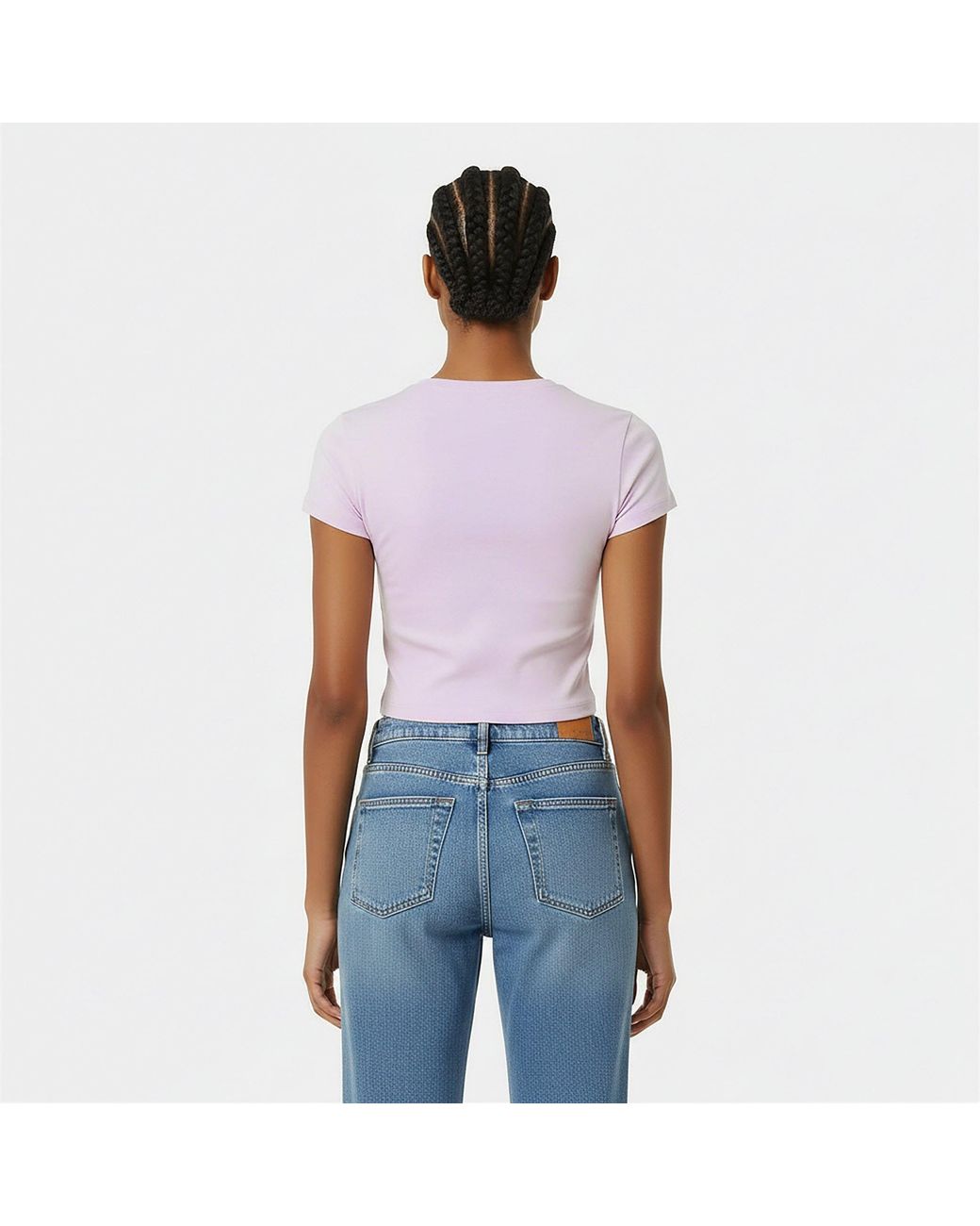 Jack Wills Purple Graphic Cap-Sleeved Crop Top