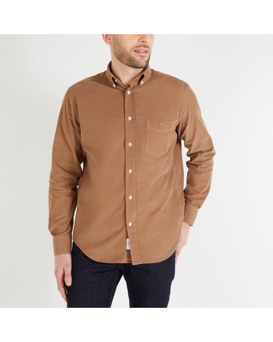 Eden Park Natural Plain Velvet Shirt for men