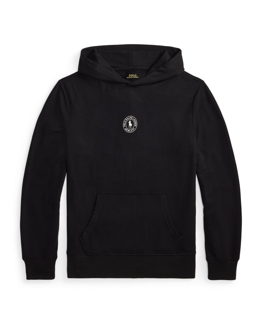 Polo Ralph Lauren Black Puck Logo Pull Over Hoodie for men