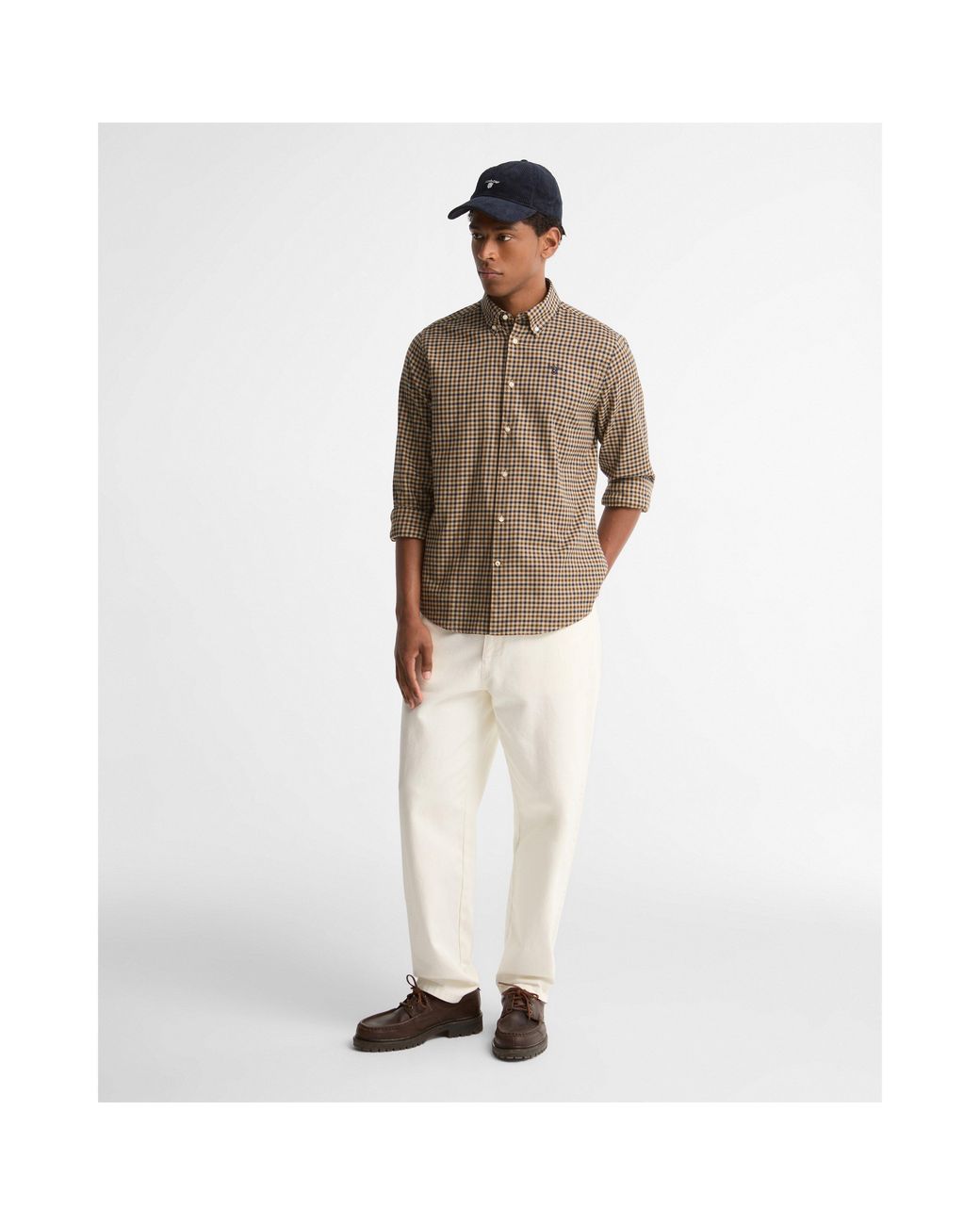 Barbour Green Finkle Gingham Cotton Long-Sleeve Tailored-Fit Shirt for men