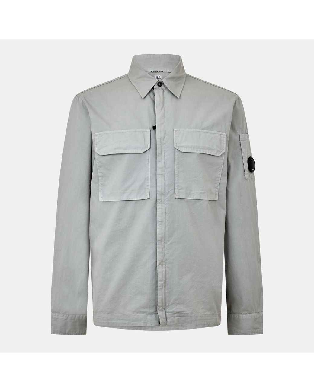 C P Company Gray Gabard Overshirt for men