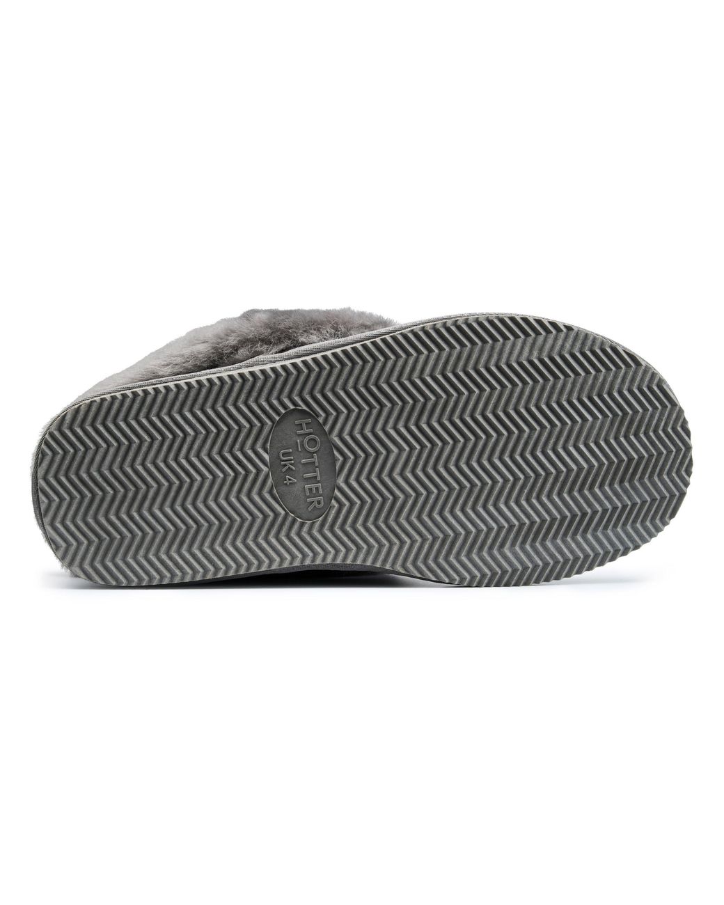 Hotter Gray Hug Suede Sheepskin Full Fit Slippers