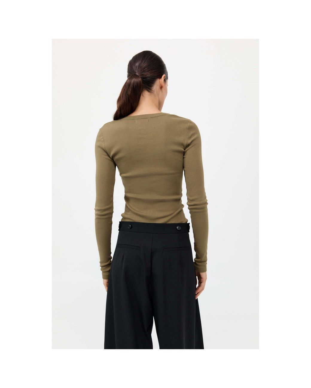 St. Agni Black Pleat High Rise Wide Leg Trousers