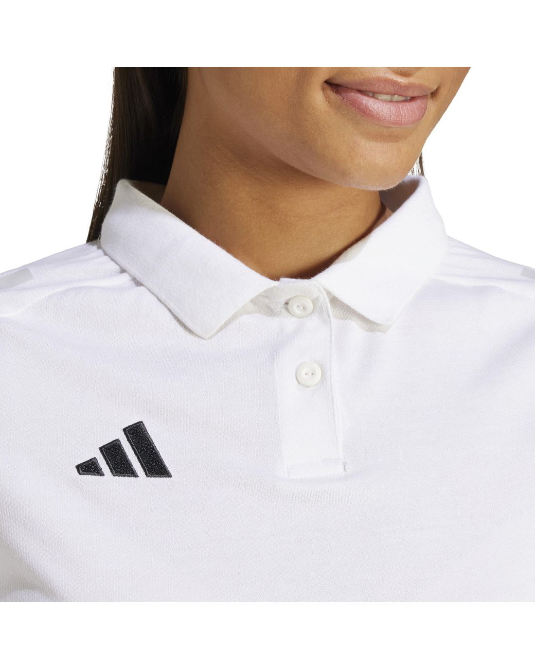 Adidas White Tiro24 Collared Neck Short Sleeve Polo Shirt