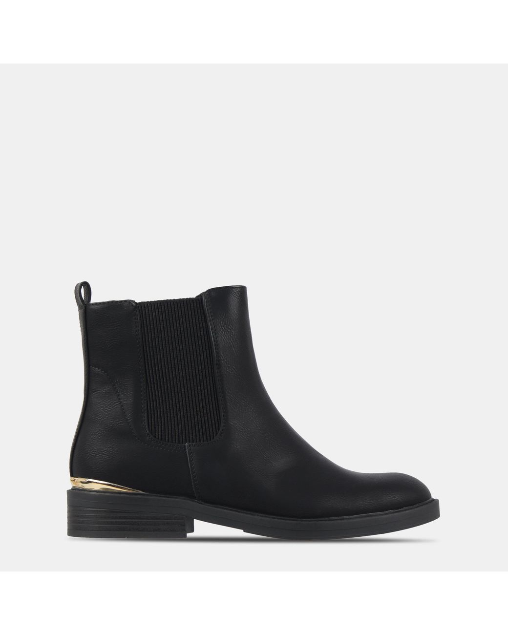 Miso Black Flat Ankle Boots
