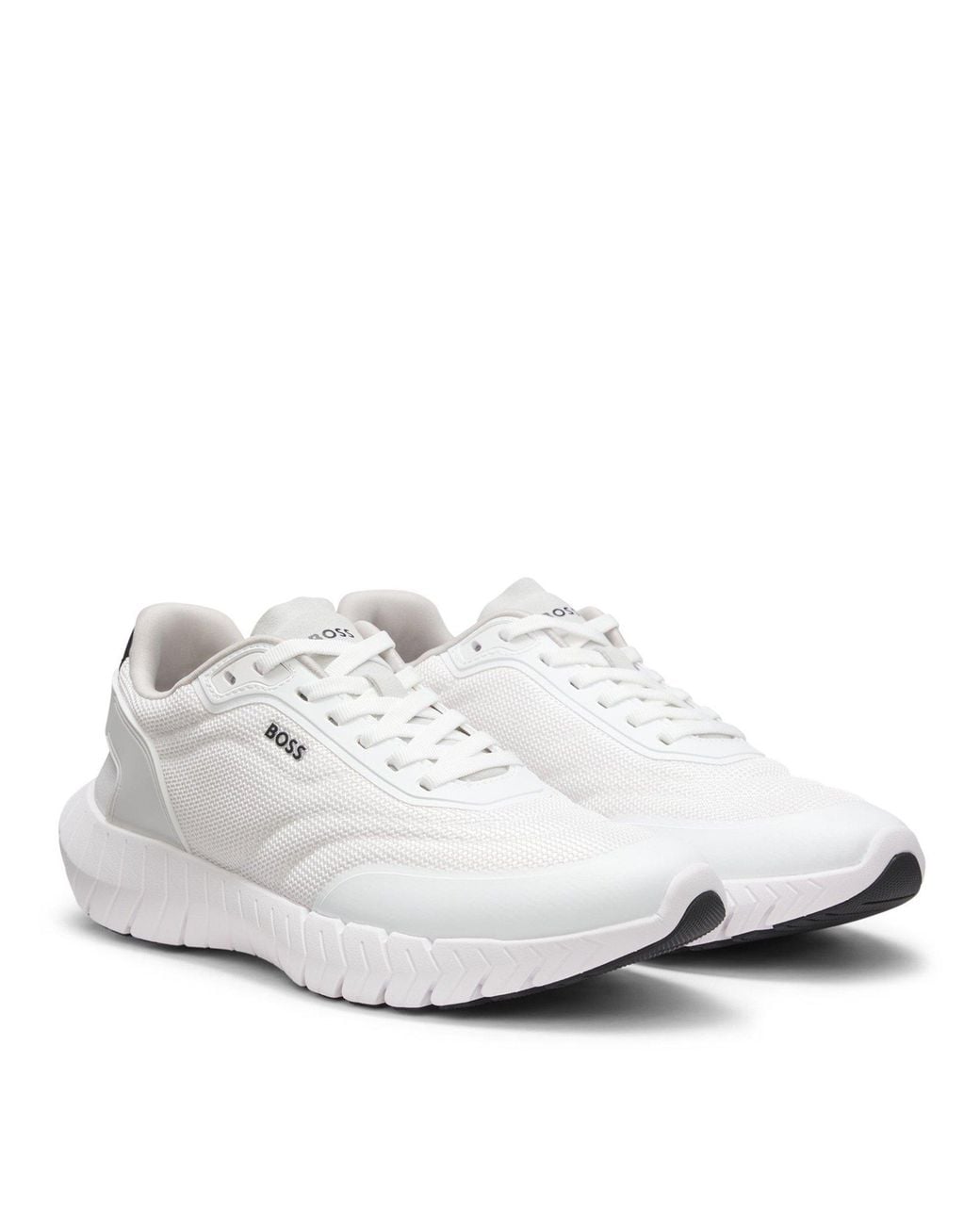 Boss White Motion Runner Trainers With Logo Detail for men