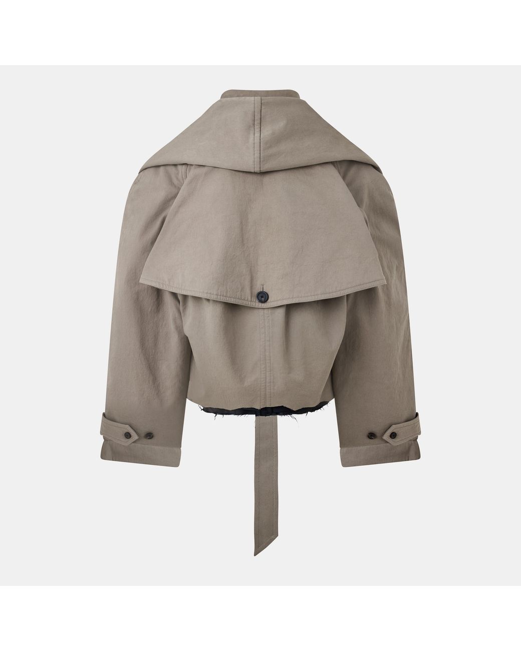 Balenciaga Gray Hooded Trench Coat