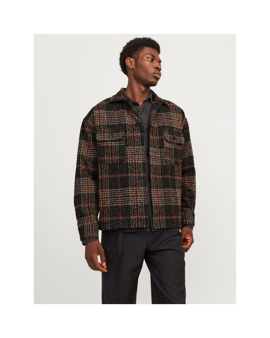 Jack & Jones Black Boucle Overshirt for men